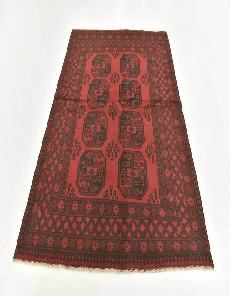 Detail image of  5' x 6' 5  Hand Knotted Afghan Akhche Wool Rug