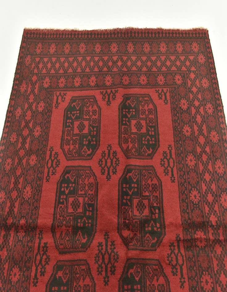 Detail image of  5' x 6' 5  Hand Knotted Afghan Akhche Wool Rug