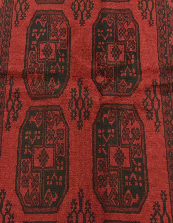 Detail image of  5' x 6' 5  Hand Knotted Afghan Akhche Wool Rug