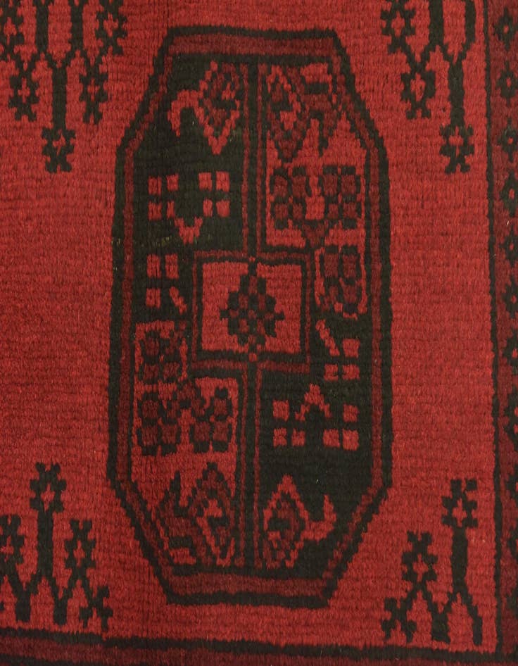 Detail image of  5' x 6' 5  Hand Knotted Afghan Akhche Wool Rug