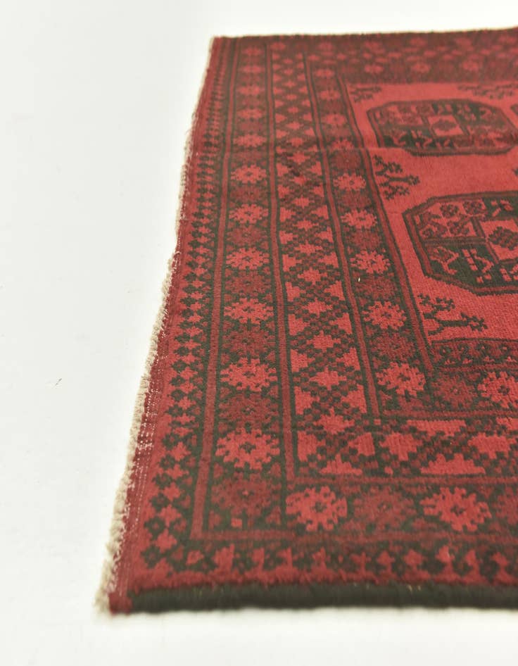 Detail image of  5' x 6' 5  Hand Knotted Afghan Akhche Wool Rug