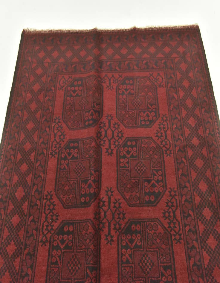 Detail image of  5' x 6' 5  Hand Knotted Afghan Akhche Wool Rug