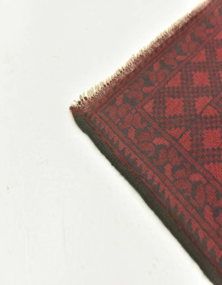 Detail image of  5' x 6' 5  Hand Knotted Afghan Akhche Wool Rug