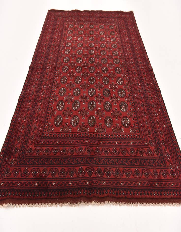 Detail image of 5' 5 x 8' Hand Knotted Afghan Akhche Wool Rug