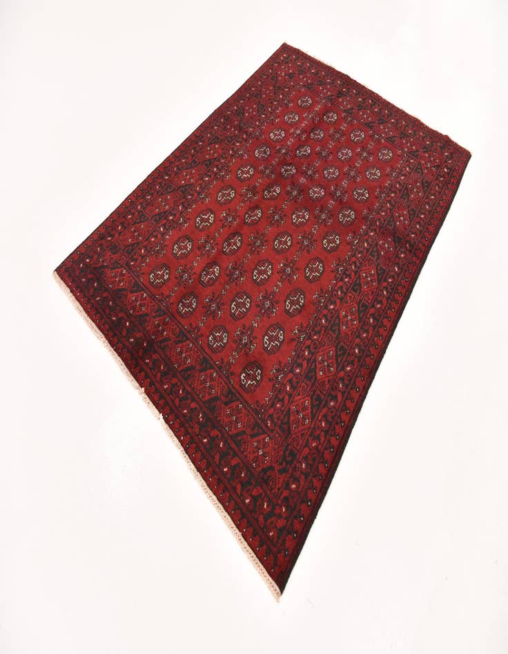 Detail image of 4' 10 x 6' 6 Hand Knotted Afghan Akhche Wool Rug