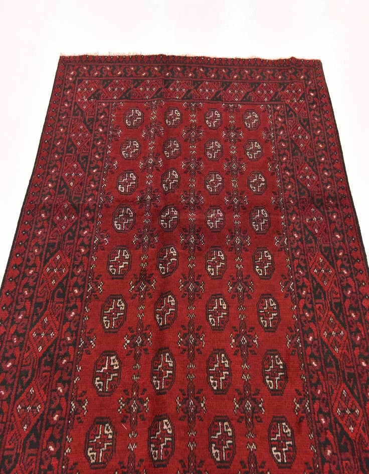 Detail image of 4' 10 x 6' 6 Hand Knotted Afghan Akhche Wool Rug