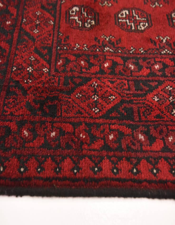 Detail image of 4' 10 x 6' 6 Hand Knotted Afghan Akhche Wool Rug