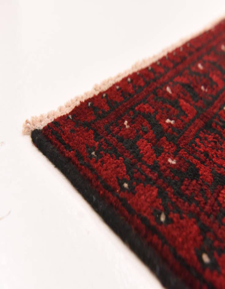 Detail image of 4' 10 x 6' 6 Hand Knotted Afghan Akhche Wool Rug