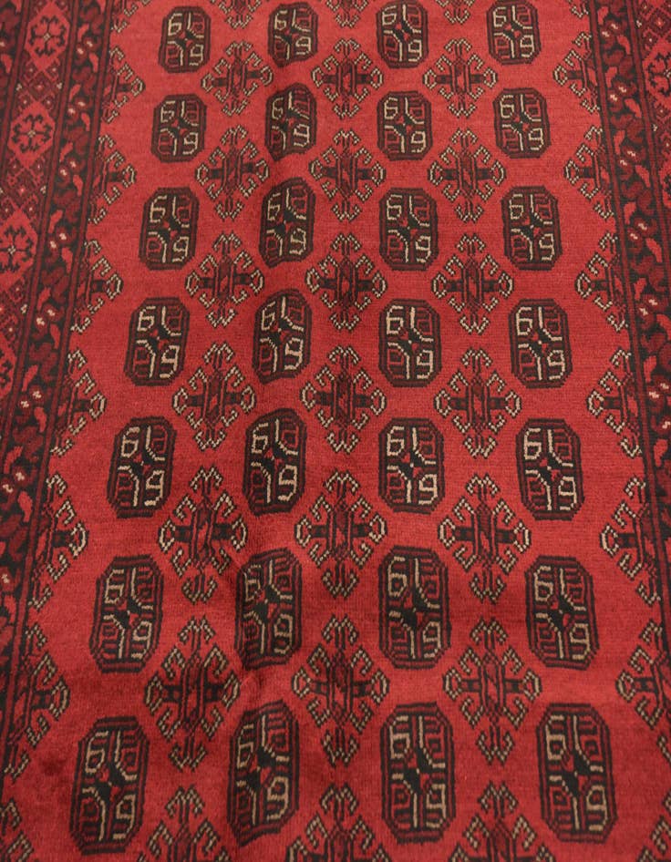 Detail image of 4' 10 x 6' 6 Hand Knotted Afghan Akhche Wool Rug