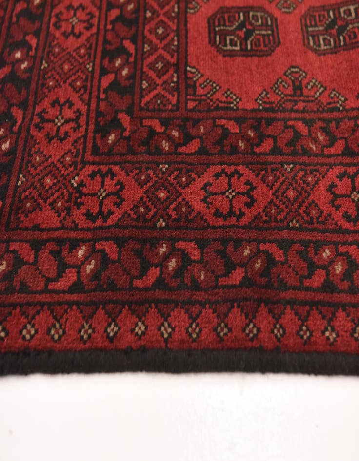 Detail image of 4' 10 x 6' 6 Hand Knotted Afghan Akhche Wool Rug