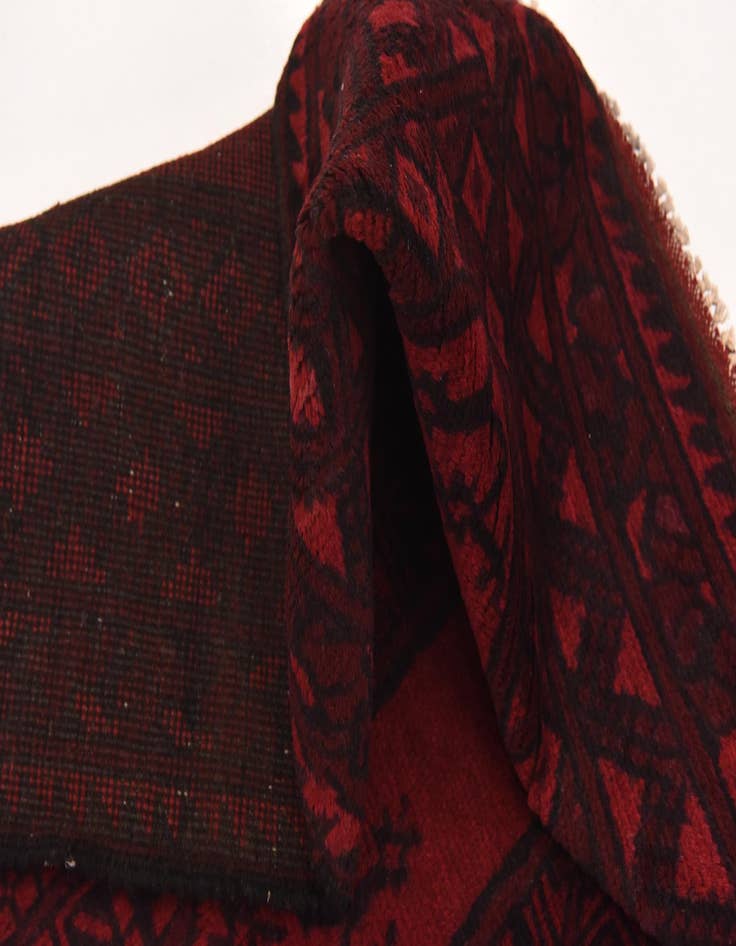 Detail image of  4' 11 x 6' 5  Hand Knotted Afghan Akhche Wool Rug