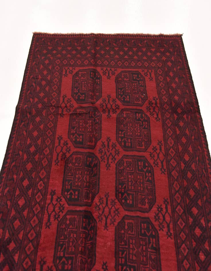 Detail image of  4' 11 x 6' 5  Hand Knotted Afghan Akhche Wool Rug