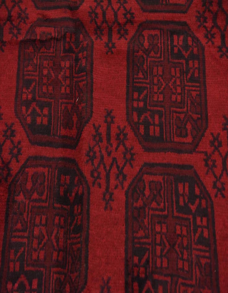 Detail image of  4' 11 x 6' 5  Hand Knotted Afghan Akhche Wool Rug