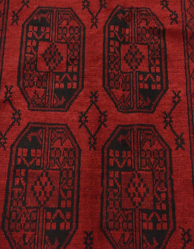 Detail image of  4' 11 x 6' 4  Hand Knotted Afghan Akhche Wool Rug