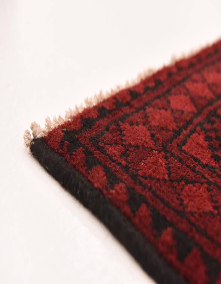 Detail image of  4' 11 x 6' 4  Hand Knotted Afghan Akhche Wool Rug