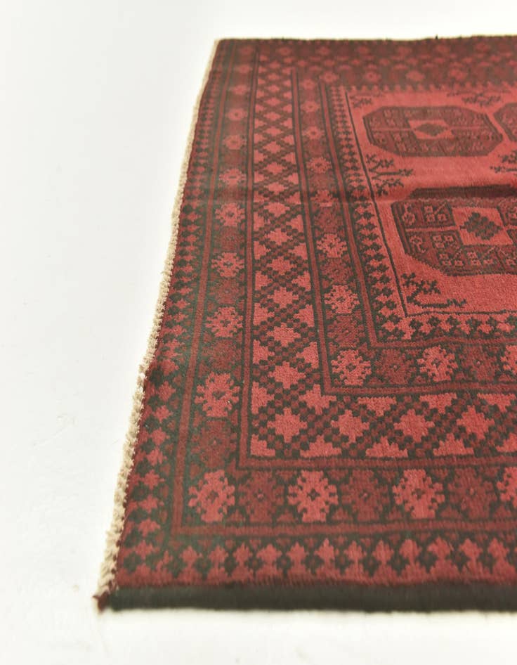 Detail image of  4' 9 x 6' 3  Hand Knotted Afghan Akhche Wool Rug