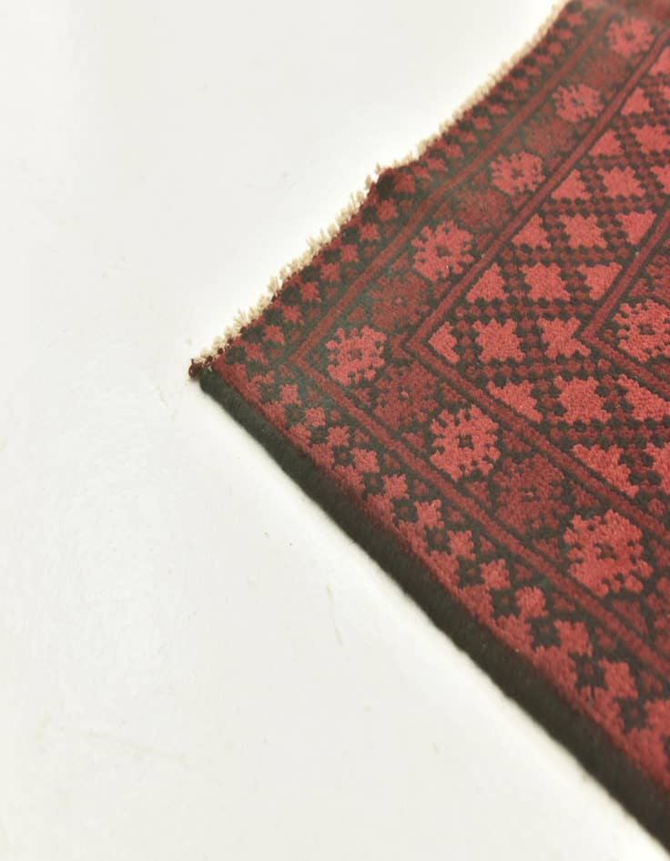 Detail image of  4' 9 x 6' 3  Hand Knotted Afghan Akhche Wool Rug