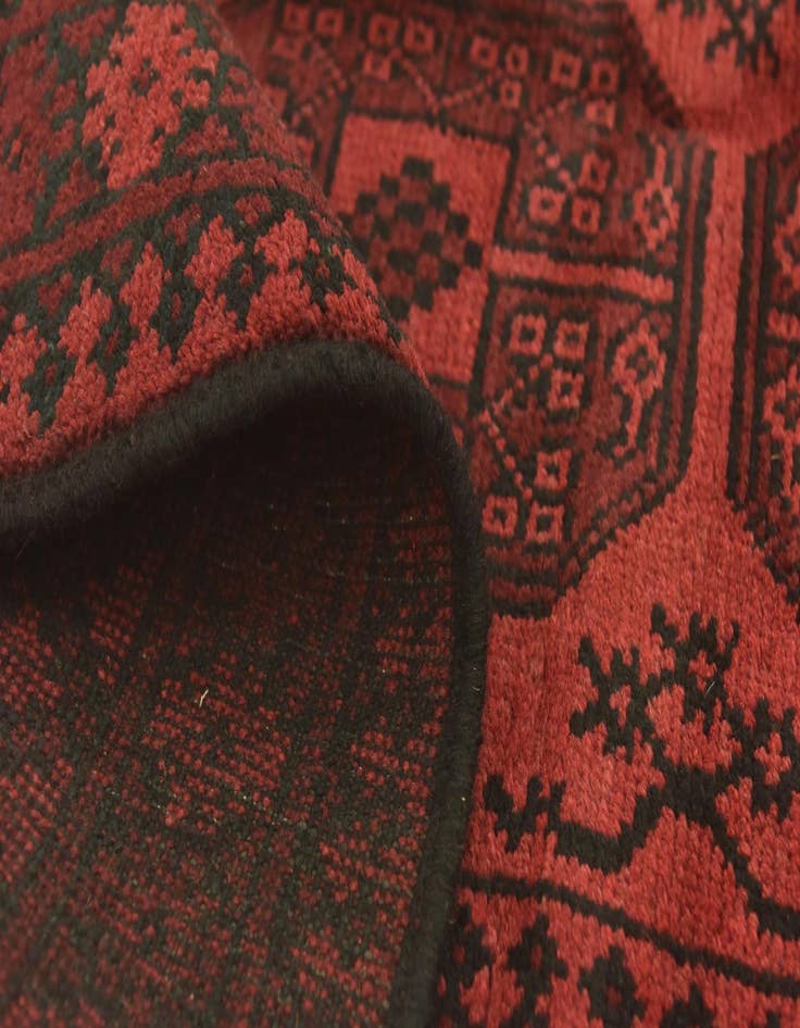 Detail image of  4' 9 x 6' 3  Hand Knotted Afghan Akhche Wool Rug