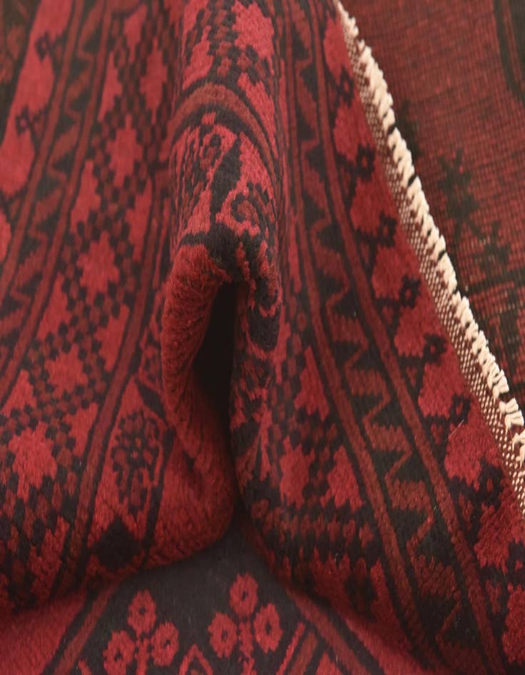 Detail image of  5' x 6' 2  Hand Knotted Afghan Akhche Wool Rug