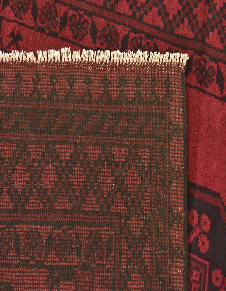 Detail image of  5' x 6' 2  Hand Knotted Afghan Akhche Wool Rug