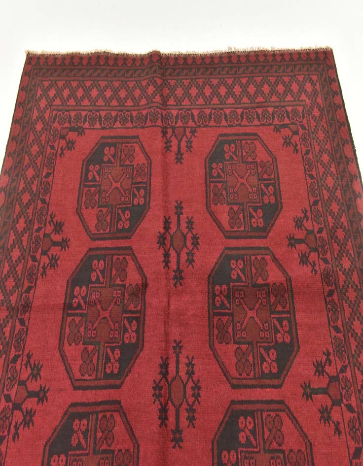 Detail image of  5' x 6' 2  Hand Knotted Afghan Akhche Wool Rug