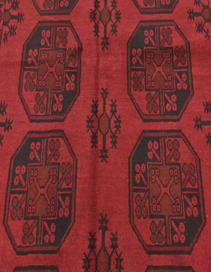 Detail image of  5' x 6' 2  Hand Knotted Afghan Akhche Wool Rug