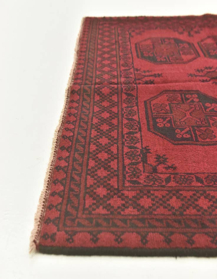 Detail image of  5' x 6' 2  Hand Knotted Afghan Akhche Wool Rug