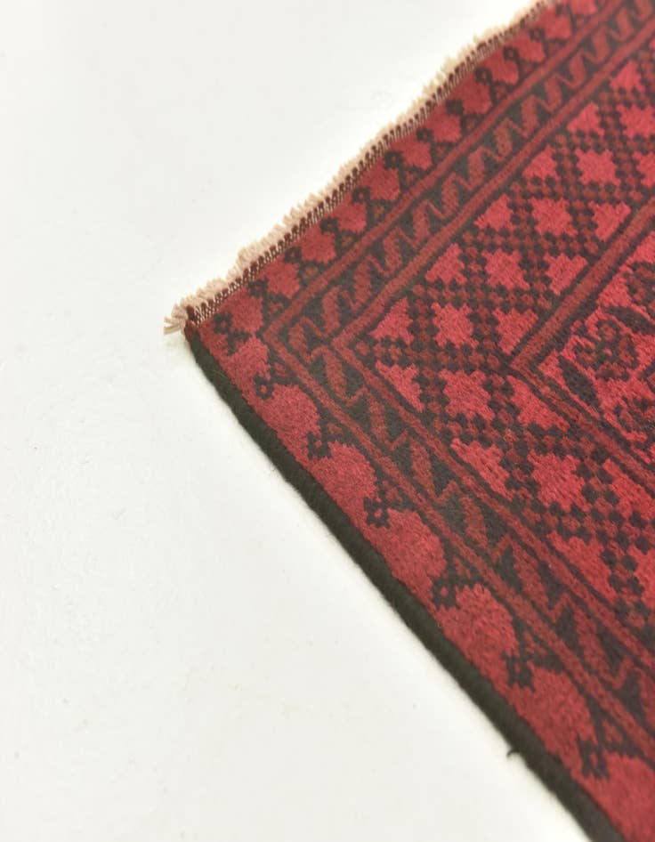 Detail image of  5' x 6' 2  Hand Knotted Afghan Akhche Wool Rug