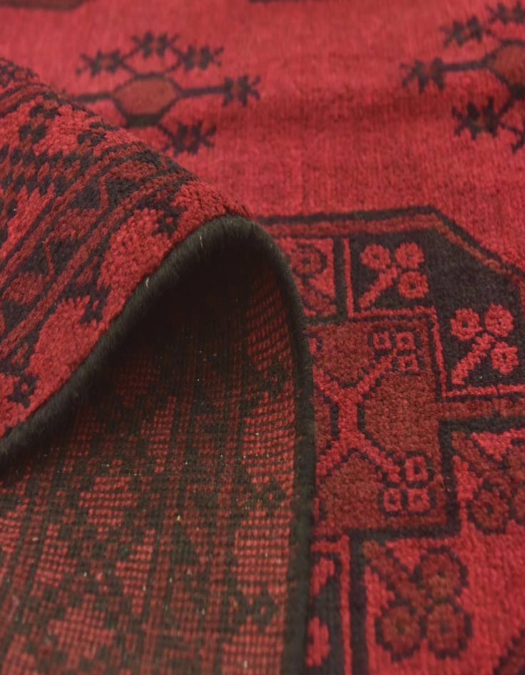 Detail image of  5' x 6' 2  Hand Knotted Afghan Akhche Wool Rug