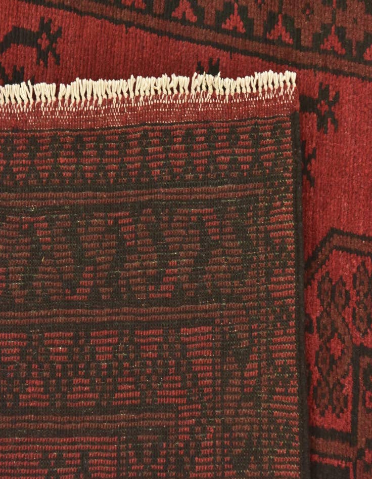 Detail image of 4' 9 x 6' 4 Hand Knotted Afghan Akhche Wool Rug