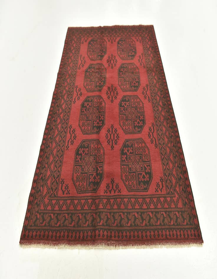 Detail image of 4' 9 x 6' 4 Hand Knotted Afghan Akhche Wool Rug