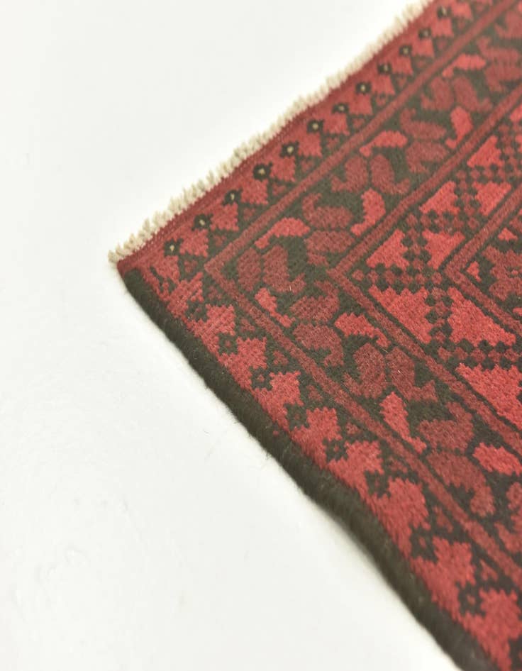 Detail image of 4' 9 x 6' 4 Hand Knotted Afghan Akhche Wool Rug