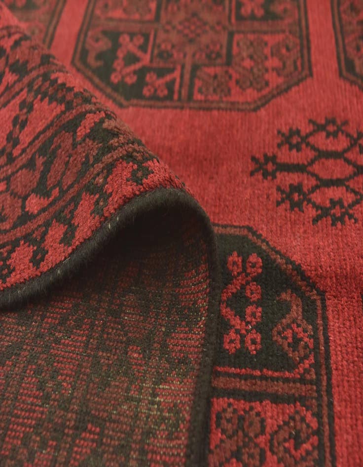 Detail image of 4' 9 x 6' 4 Hand Knotted Afghan Akhche Wool Rug