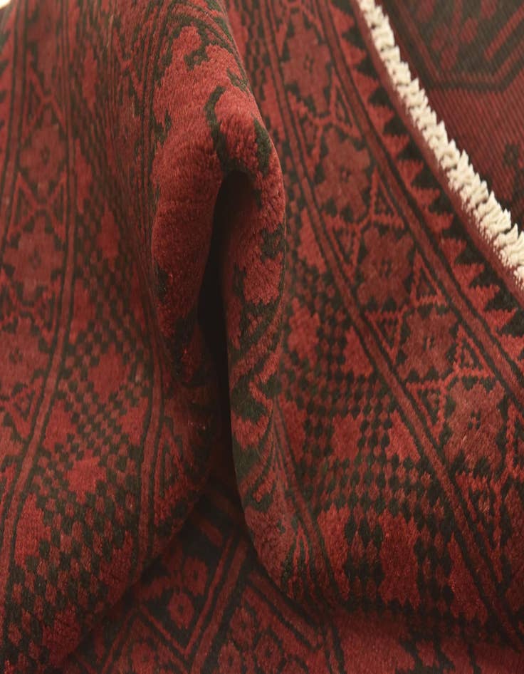 Detail image of  5' x 6' 4  Hand Knotted Afghan Akhche Wool Rug