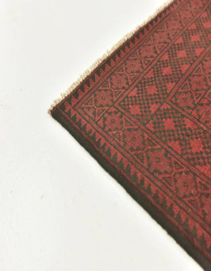 Detail image of  5' x 6' 4  Hand Knotted Afghan Akhche Wool Rug