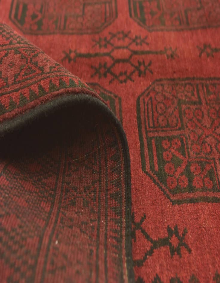 Detail image of  5' x 6' 4  Hand Knotted Afghan Akhche Wool Rug