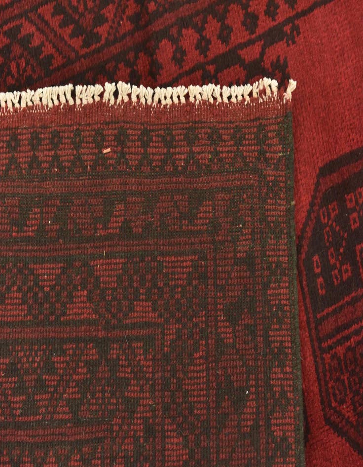 Detail image of  4' 9 x 6' 6  Hand Knotted Afghan Akhche Wool Rug