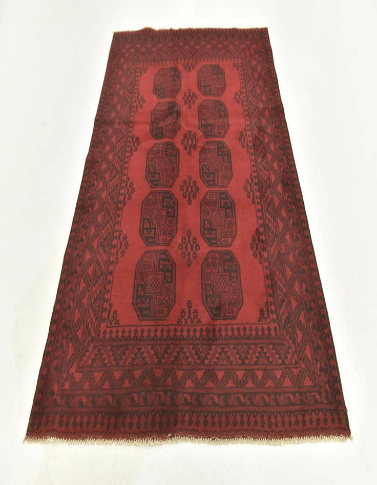 Detail image of  4' 9 x 6' 6  Hand Knotted Afghan Akhche Wool Rug