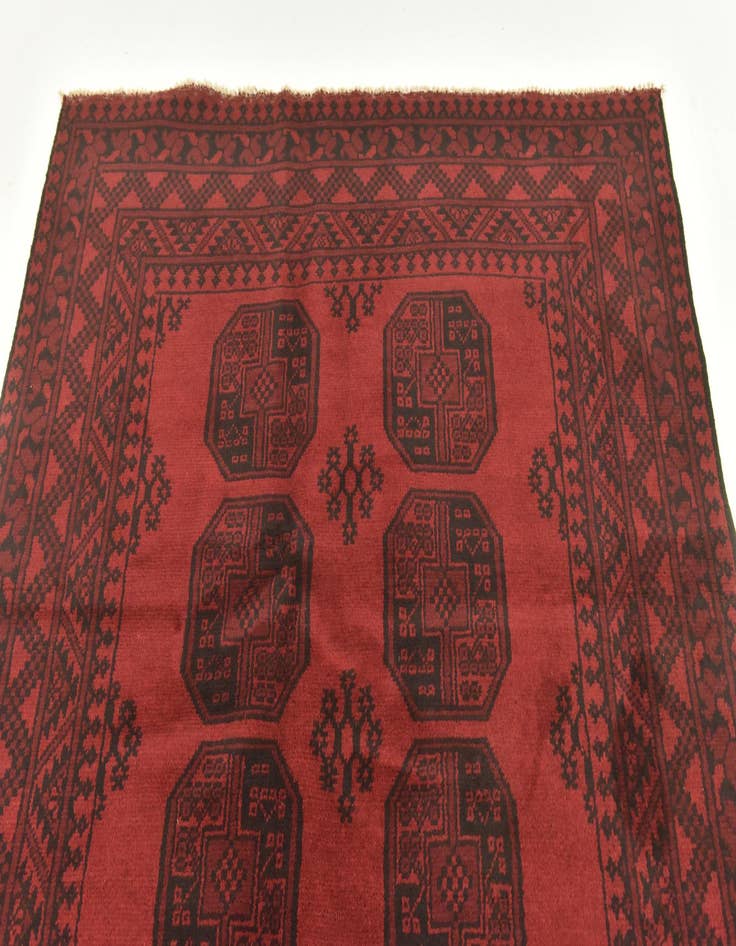 Detail image of  4' 9 x 6' 6  Hand Knotted Afghan Akhche Wool Rug