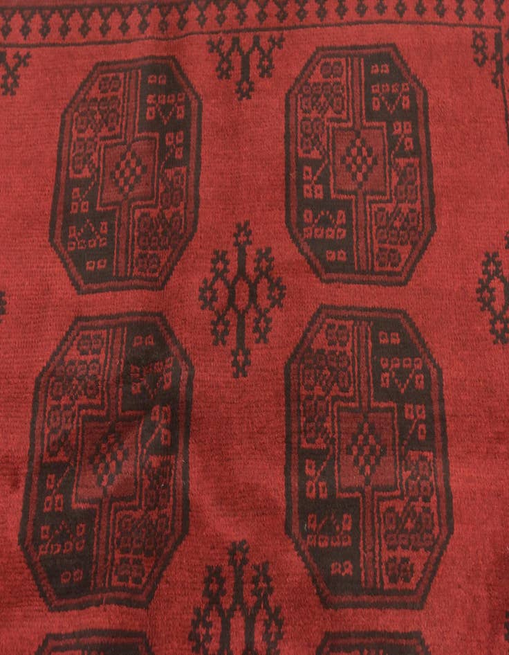 Detail image of  4' 9 x 6' 6  Hand Knotted Afghan Akhche Wool Rug