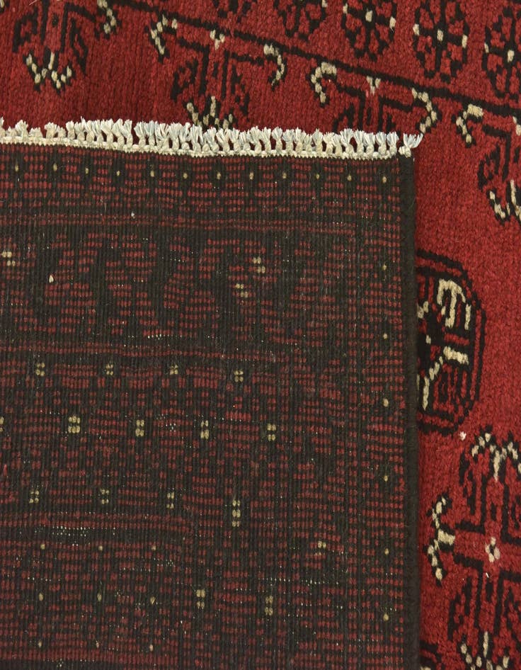 Detail image of 4' 10 x 6' 5 Hand Knotted Afghan Akhche Wool Rug