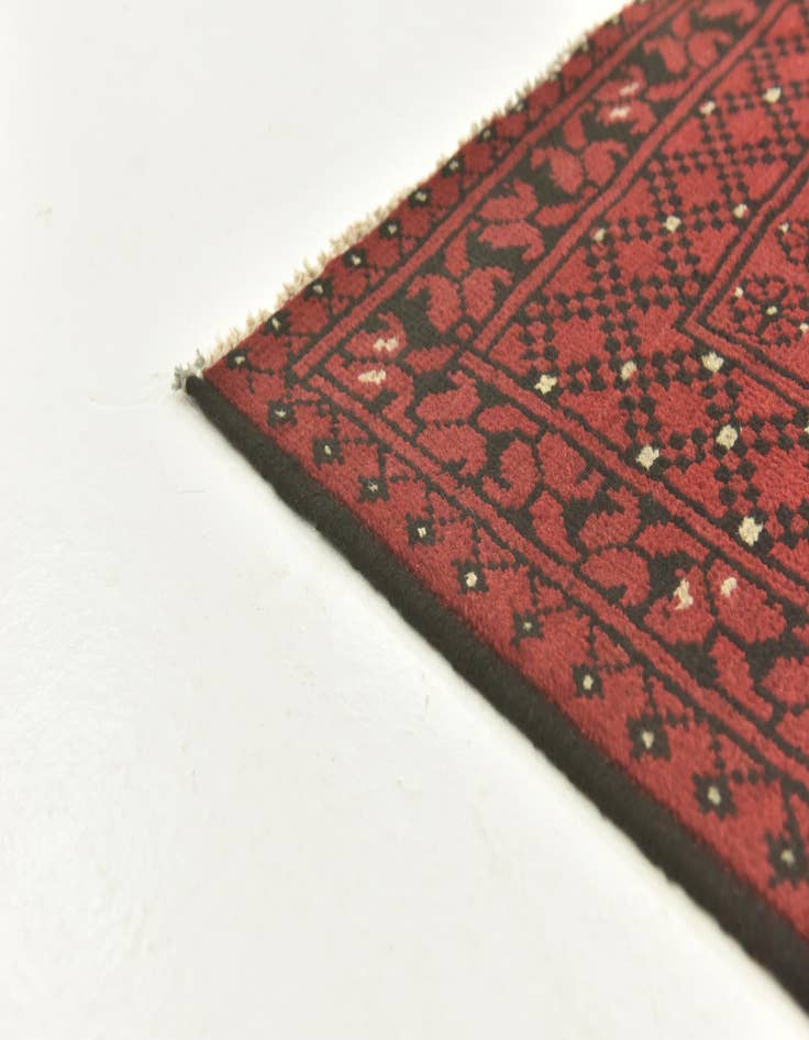 Detail image of 4' 10 x 6' 5 Hand Knotted Afghan Akhche Wool Rug