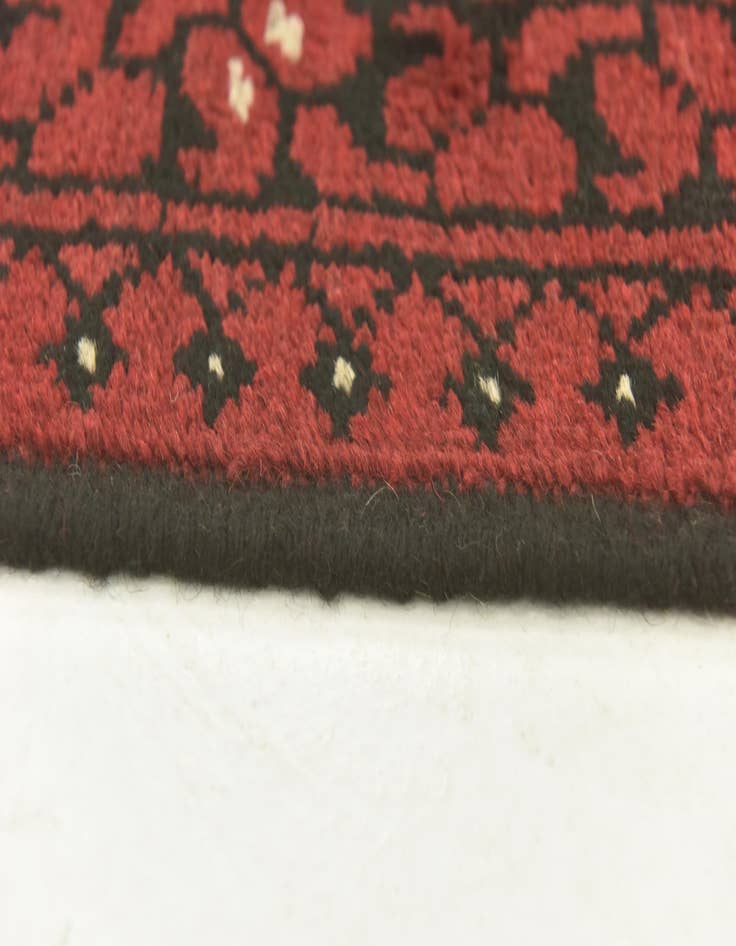 Detail image of 4' 10 x 6' 5 Hand Knotted Afghan Akhche Wool Rug