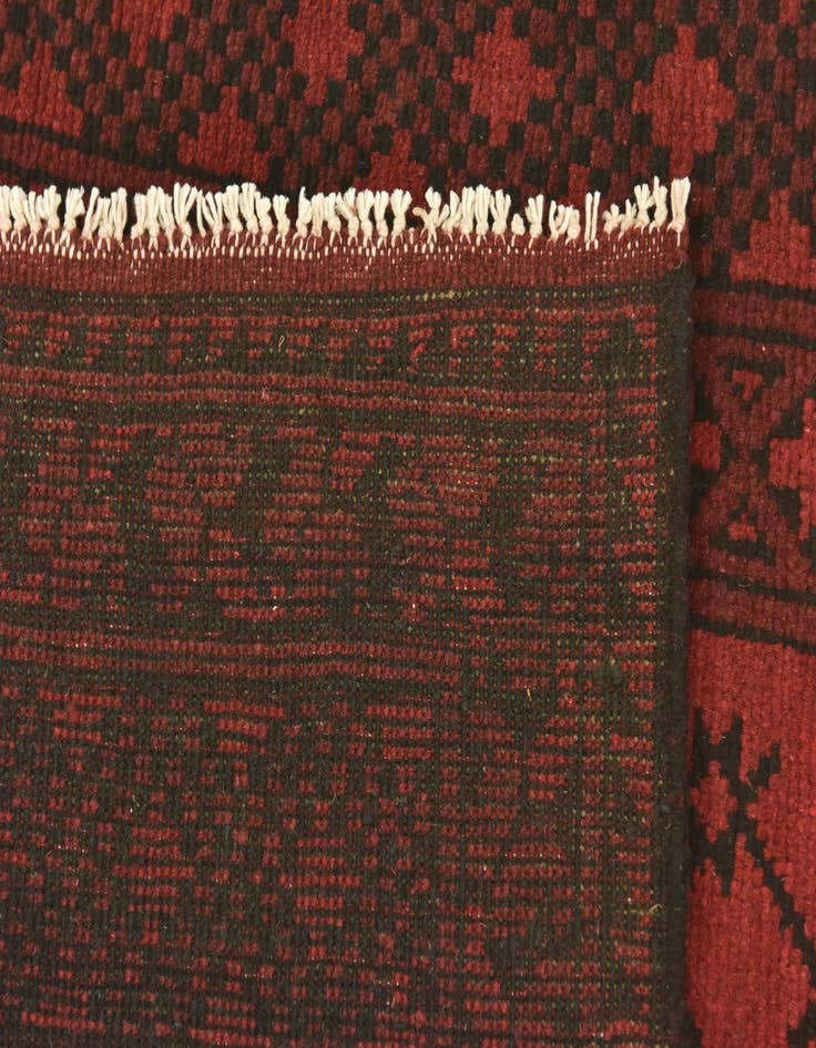 Detail image of  4' 9 x 6' 4  Hand Knotted Afghan Akhche Wool Rug