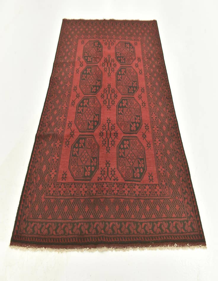 Detail image of  4' 9 x 6' 4  Hand Knotted Afghan Akhche Wool Rug