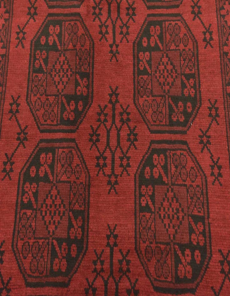 Detail image of  4' 9 x 6' 4  Hand Knotted Afghan Akhche Wool Rug