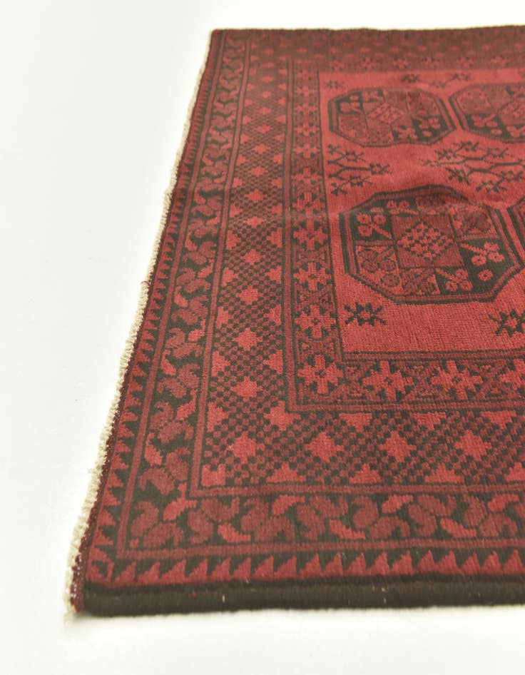 Detail image of  4' 9 x 6' 4  Hand Knotted Afghan Akhche Wool Rug