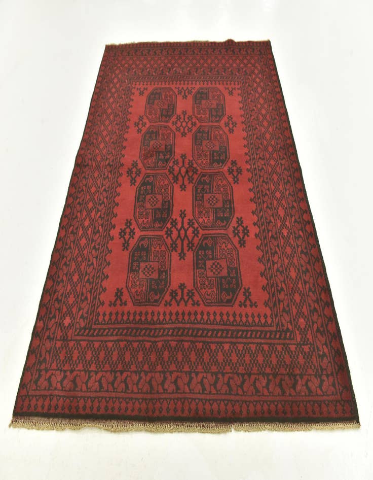 Detail image of  5' x 6' 3  Hand Knotted Afghan Akhche Wool Rug