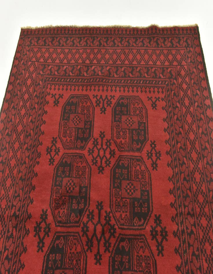 Detail image of  5' x 6' 3  Hand Knotted Afghan Akhche Wool Rug