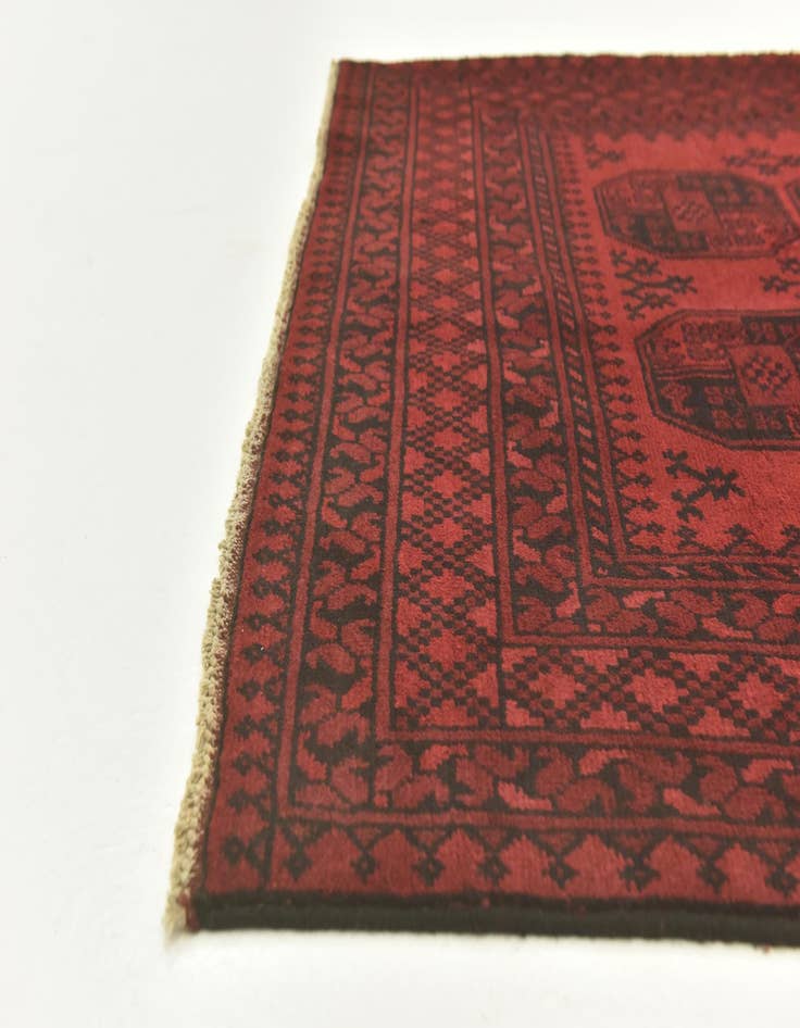 Detail image of  5' x 6' 3  Hand Knotted Afghan Akhche Wool Rug